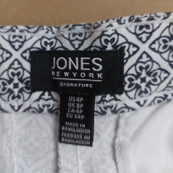 Jones New York Stretch Signature Bermuda Short Black/White 4P Casual Classic - Picture 11 of 11